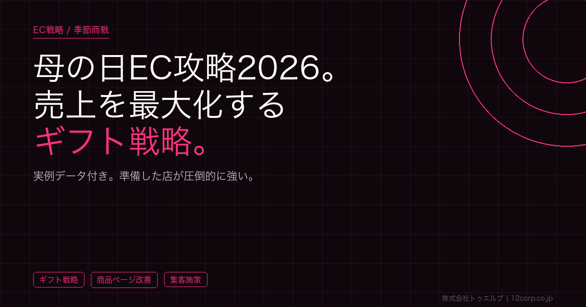 母の日EC攻略2026｜ギフト需要を取りこぼさない商品ページの作り方