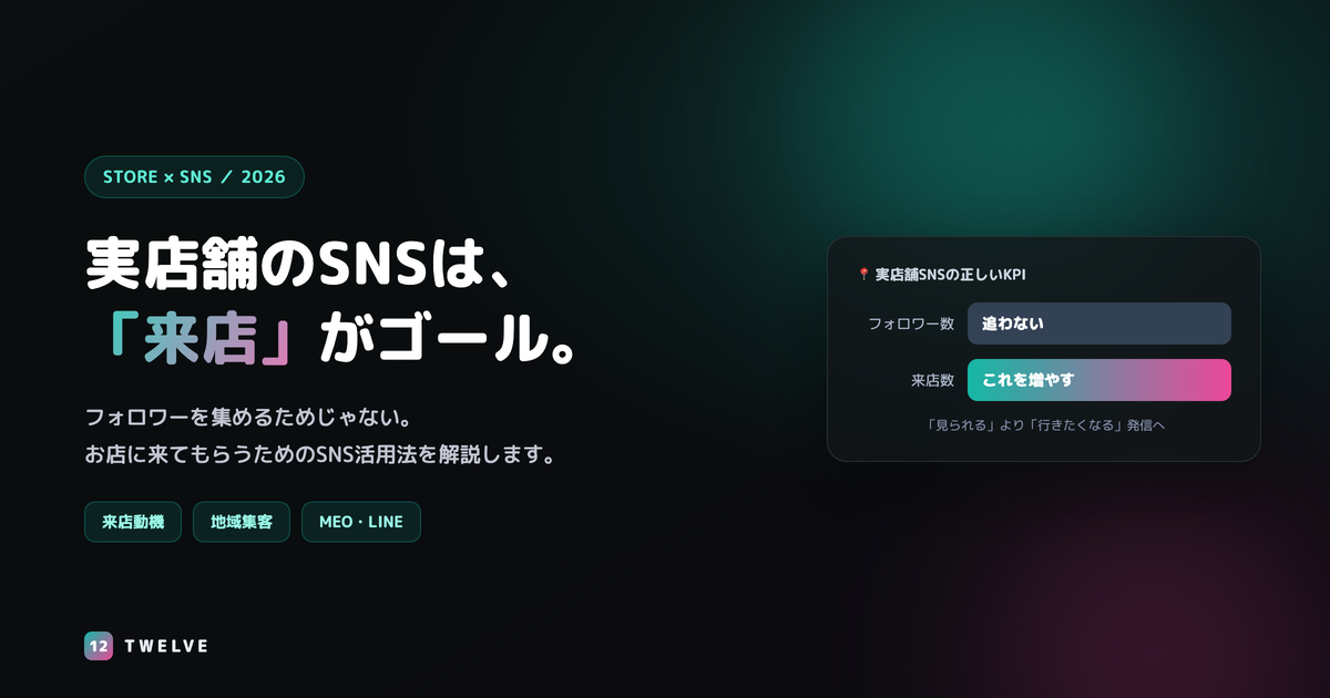 実店舗のSNS活用法【2026年版】来店につなげる始め方・続け方とNG例