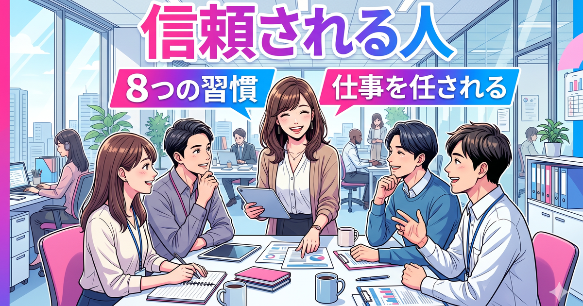 職場で信頼される人の習慣8つ｜仕事を任される人がやっていること